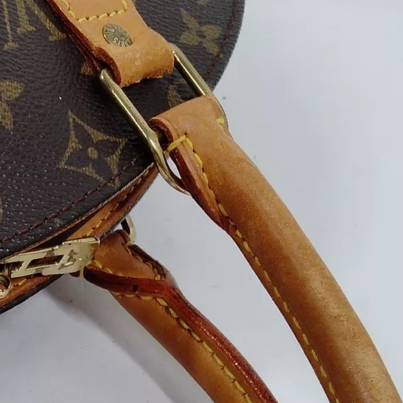 Louis Vuitton LV Hand Bag Ellipse MM Brown Monogram Brown Leather Tote Bag - Picture 5 of 15